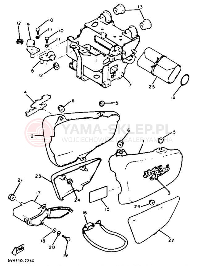 Schemat "Tylny błotnik" do Yamaha XS650SK