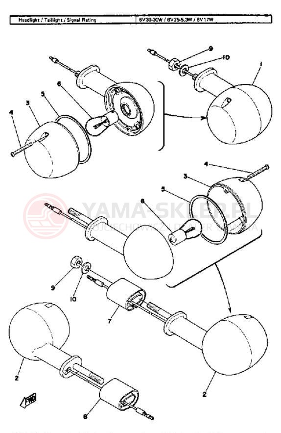 Schemat "kierunkowskazy" do Yamaha GT80G