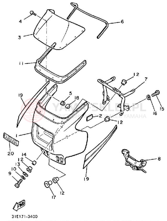 Schemat "Owiewki" do Yamaha SECA XJ900RK