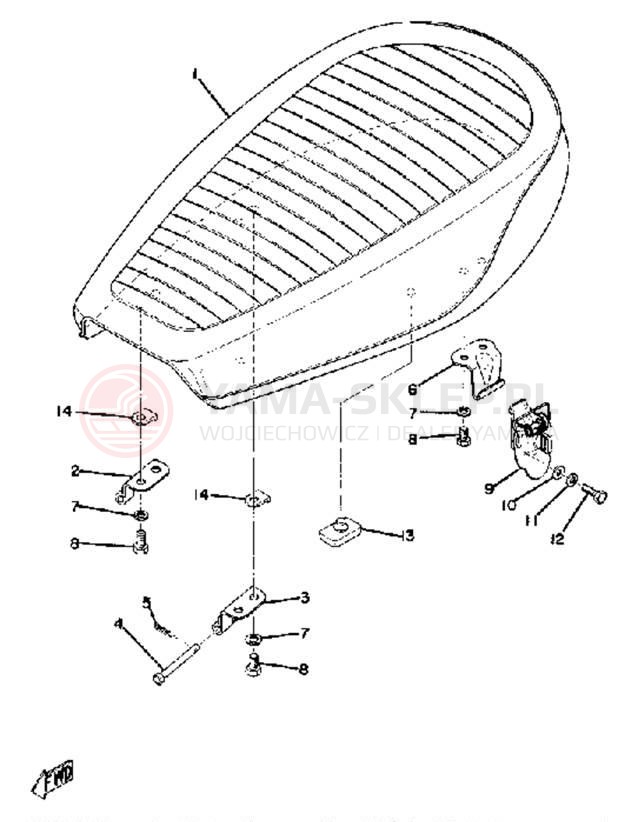 Schemat "siedzenie" do Yamaha DT100A