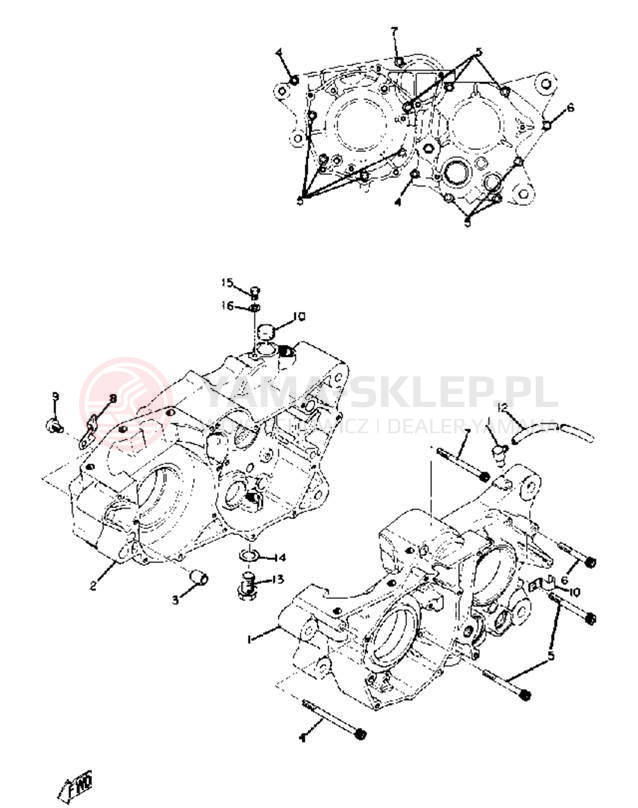 Schemat "Obudowa silnika" do Yamaha SC500