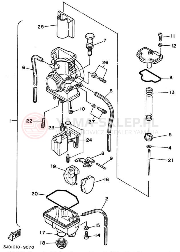 Schemat "Gaźnik" do Yamaha YZ125F1