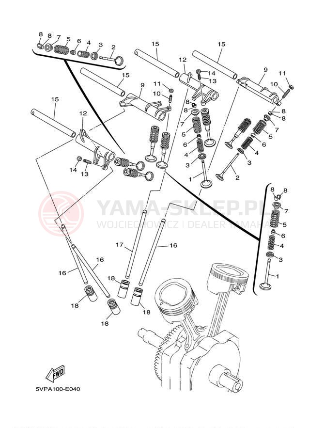 Schemat "zawory" do Yamaha ROAD STAR XV17AWXCL/XV17AWXL