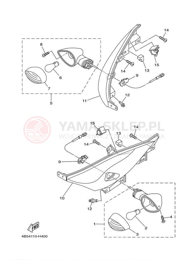 Schemat "kierunkowskazy" do Yamaha TMAX XP500ZS
