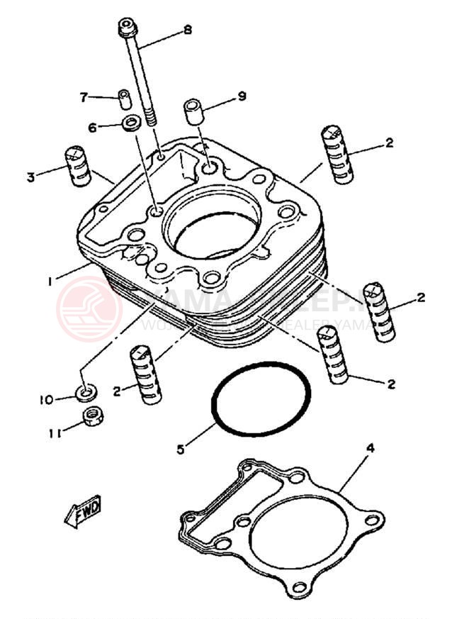Schemat "cylinder" do Yamaha SRX250TC/SRX250T