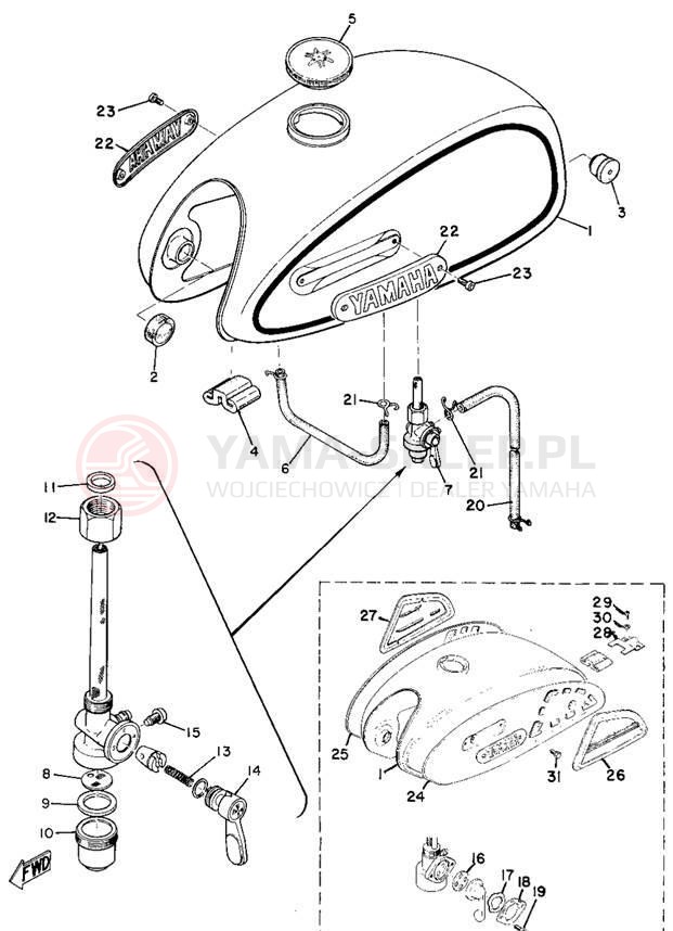 Schemat "zbiornik paliwa" do Yamaha L5TA