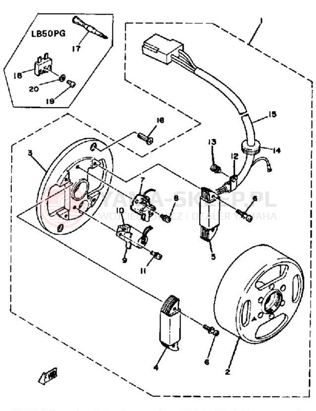 Schemat "Układ zapłonowy" do Yamaha LB50PH