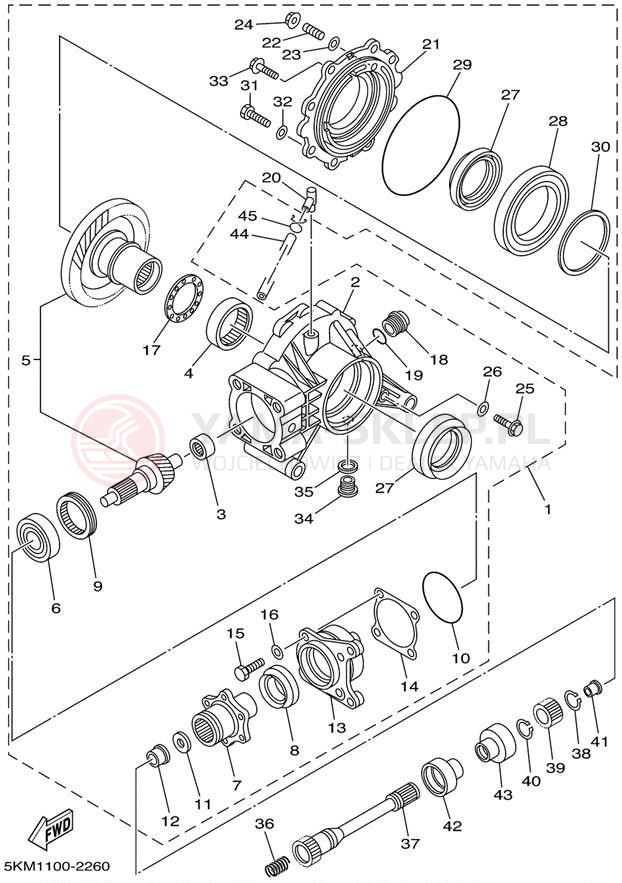 Schemat "Wał napędowy" do Yamaha GRIZZLY 660 YFM660FP