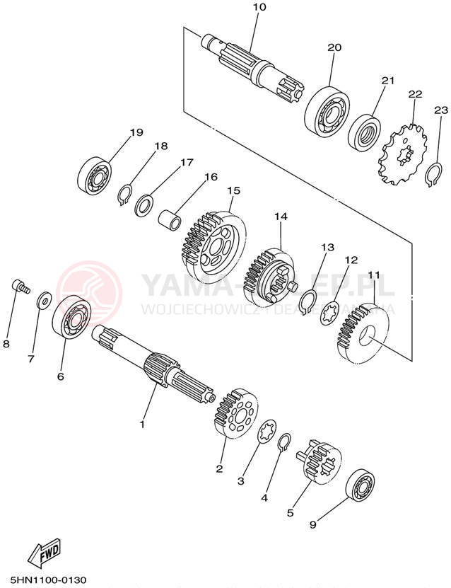 Schemat "Skrzynia biegów " do Yamaha TTR90 TTR90P