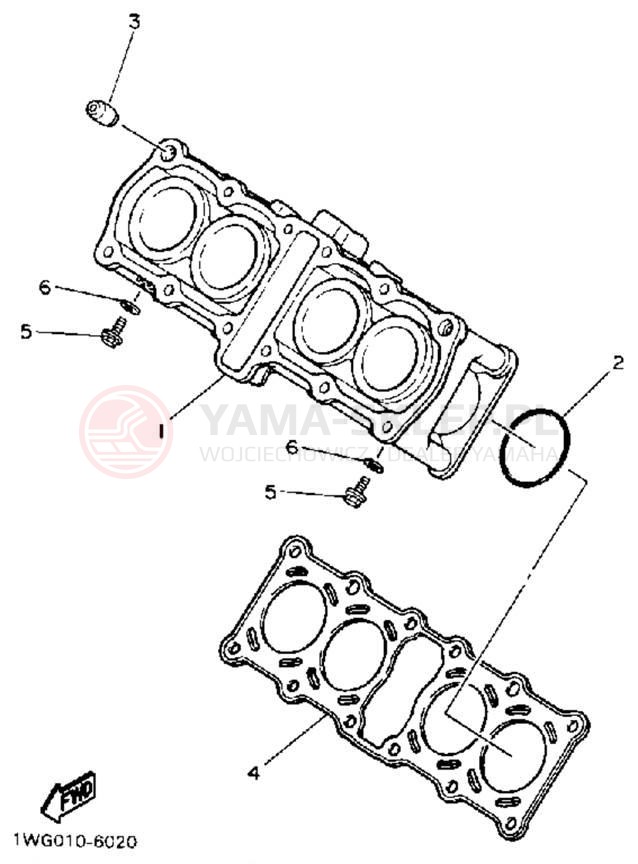 Schemat "cylinder" do Yamaha FZR400A
