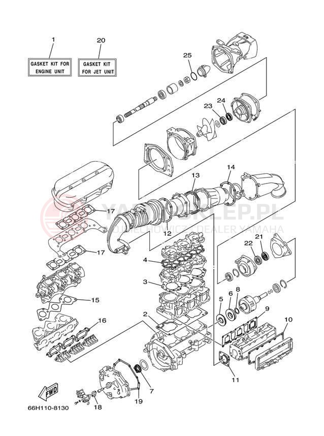 Schemat "Zestaw naprawczy" do Yamaha AR210 LST1200DD