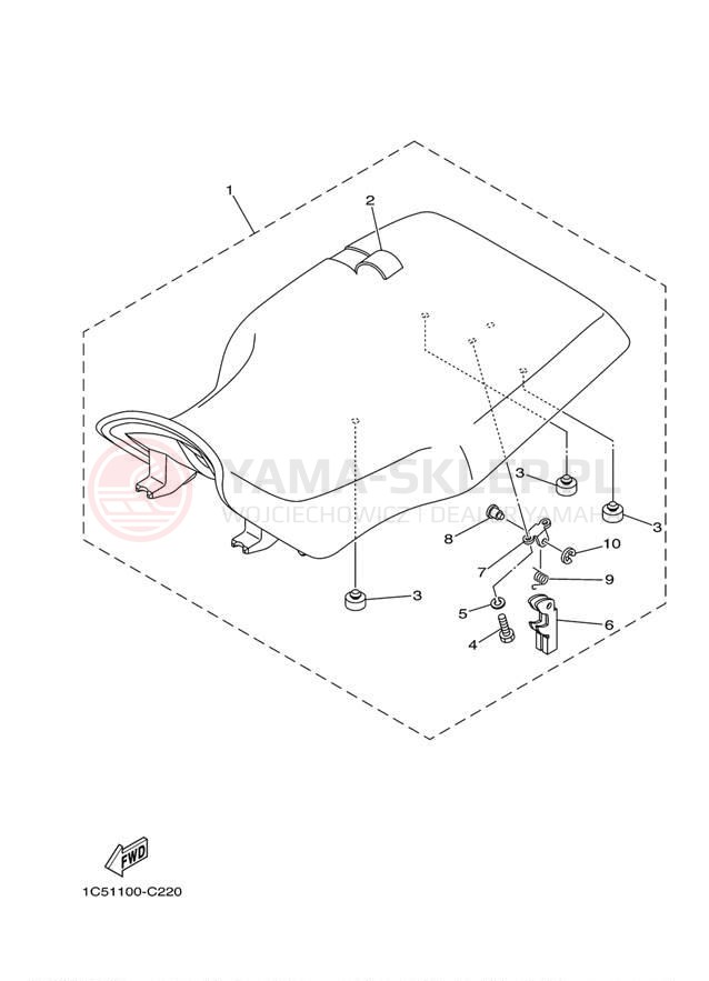 Schemat "siedzenie" do Yamaha GRIZZLY 125 HUNTER YFM125GHV