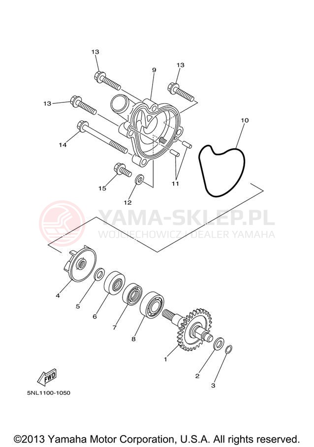 Schemat "Pompa wody" do Yamaha WR250FX WR250FX