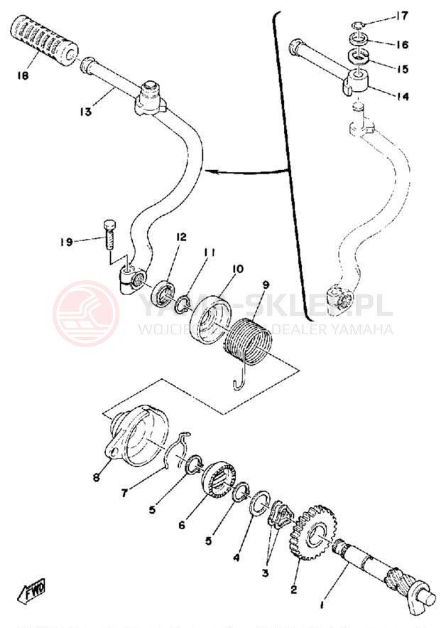 Schemat "kopniak" do Yamaha LB50PF