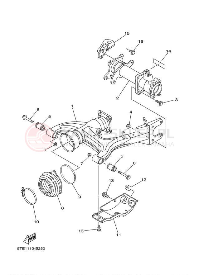 Schemat "wahacz" do Yamaha KODIAK 400 4X4 YFM4FAS