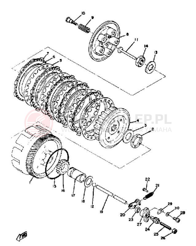 Schemat "sprzęgło" do Yamaha AT3_CT3 CT3/AT3