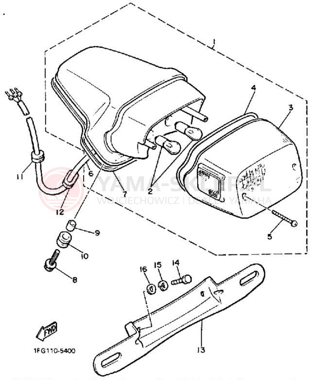 Schemat "lampa tył" do Yamaha MAXIM X XJ700XS/XJ700XSC