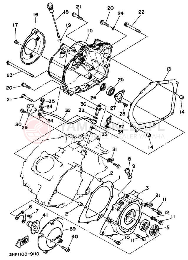 Schemat "Pokrywa silnika" do Yamaha MOTO-4 YFM350ERW
