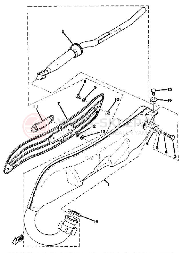 Schemat "Wydech końcowy" do Yamaha GTMXC/GT80C