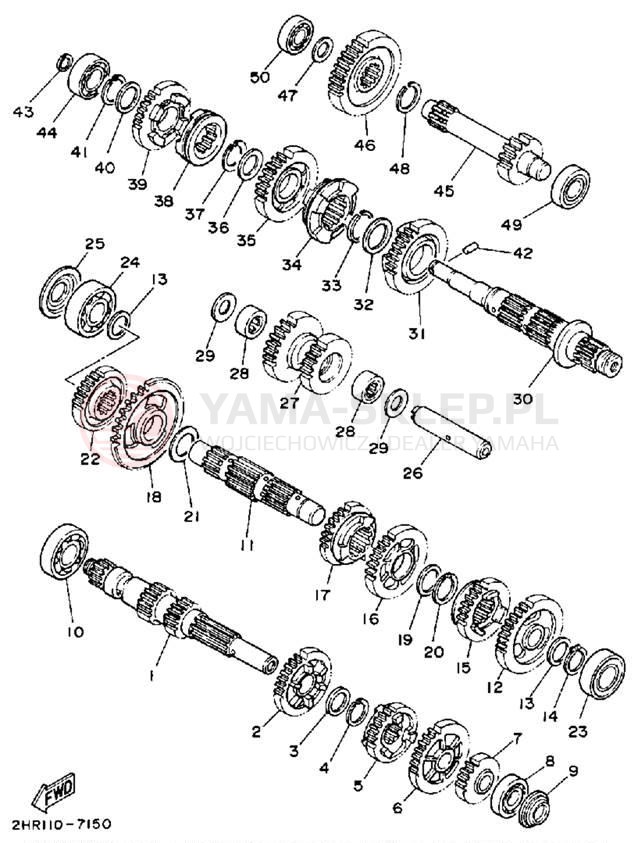 Schemat "Skrzynia biegów " do Yamaha BIG BEAR 4WD YFM350FWT