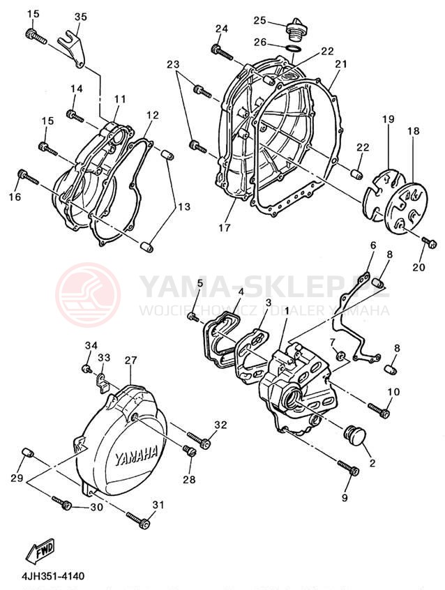 Schemat "Pokrywa silnika" do Yamaha YZF600RHC/YZF600RH