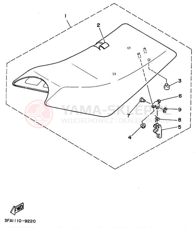 Schemat "siedzenie" do Yamaha BREEZE YFA1G