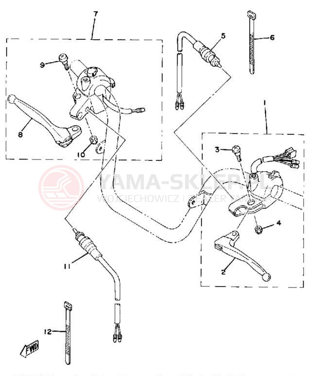 Schemat "Kierownica i osprzęt" do Yamaha LC50G