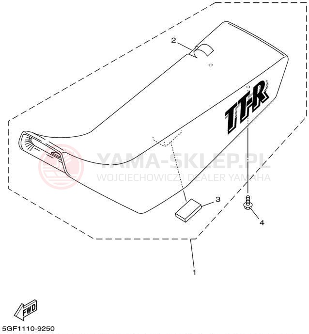 Schemat "siedzenie" do Yamaha TTR250 TTR250LC/TTR250L