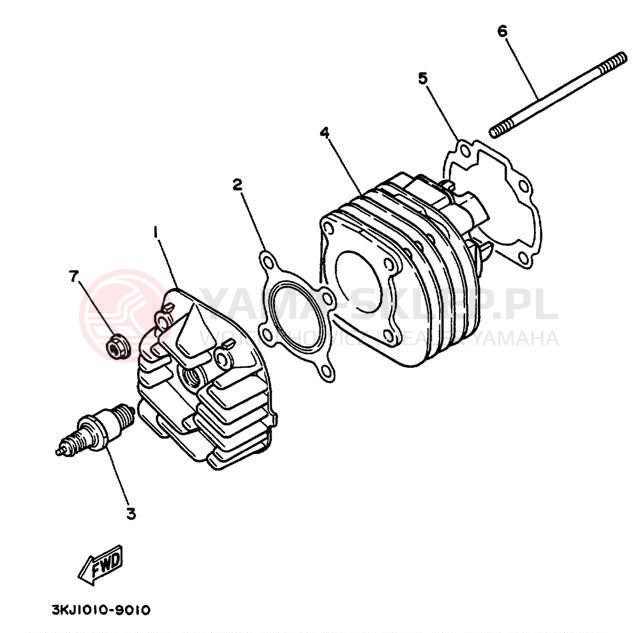Schemat "głowica" do Yamaha JOG CY50M