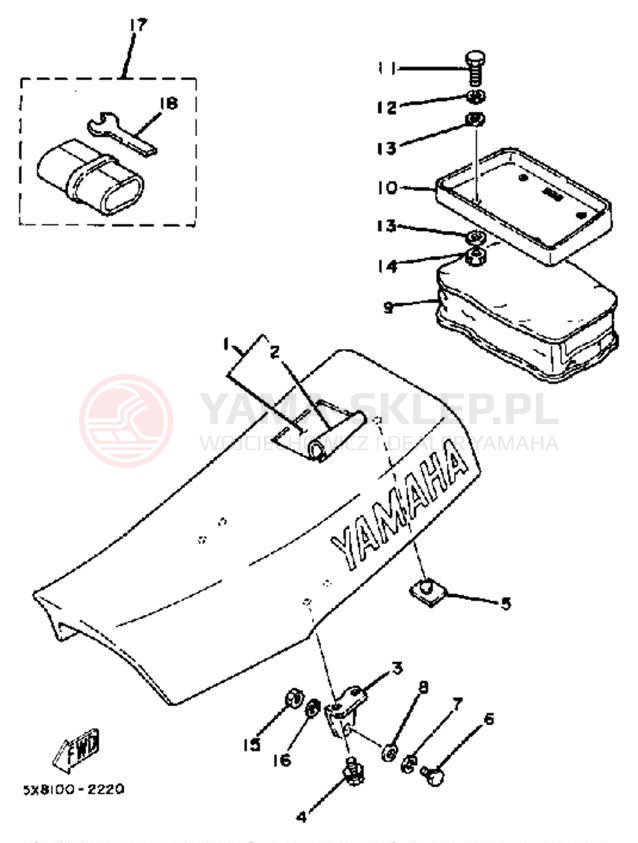 Schemat "siedzenie" do Yamaha IT175K