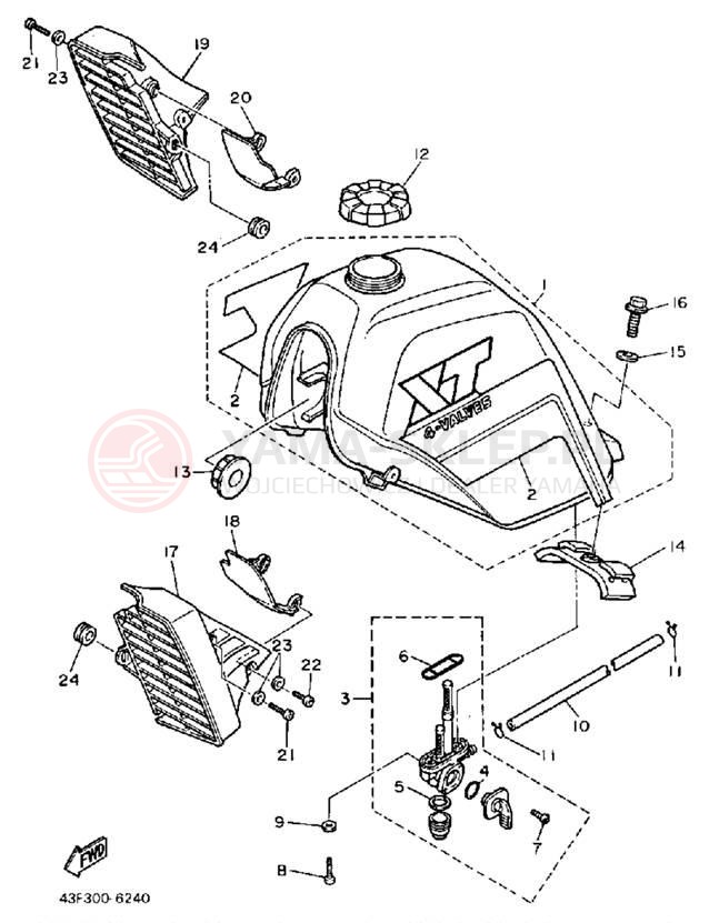 Schemat "zbiornik paliwa" do Yamaha XT600S/XT600SC