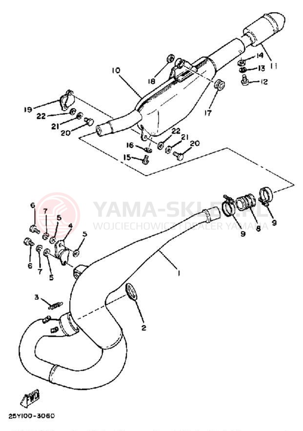 Schemat "Wydech końcowy" do Yamaha IT250K