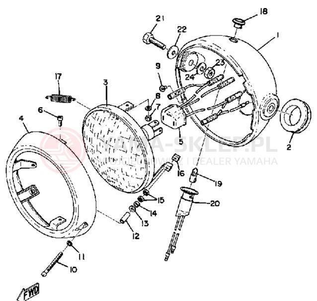 Schemat "Lampa przód" do Yamaha LS2