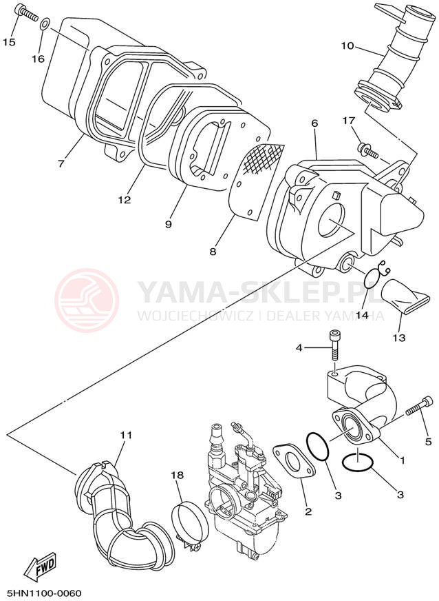Schemat "Wtrysk paliwa" do Yamaha TTR90 TTR90P