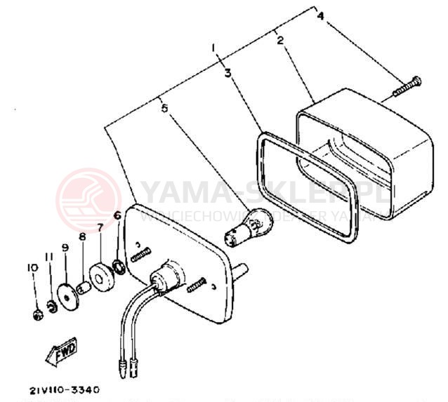 Schemat "lampa tył" do Yamaha YTM200EL
