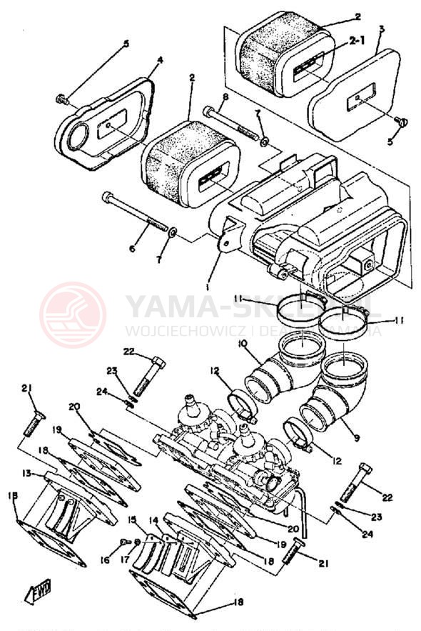 Schemat "Wtrysk paliwa" do Yamaha RD125B