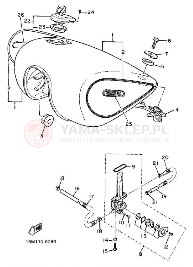 Schemat "zbiornik paliwa" do Yamaha VIRAGO 700 XV700CSC/XV700CS