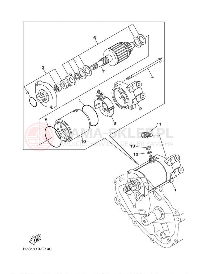 Schemat "rozrusznik" do Yamaha 212 X FAT1100AH/FAT1100BH