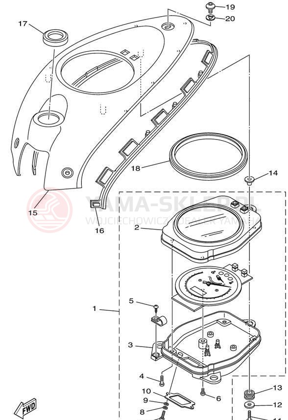 Schemat "licznik" do Yamaha ROAD STAR XV1600ALC/XV1600AL