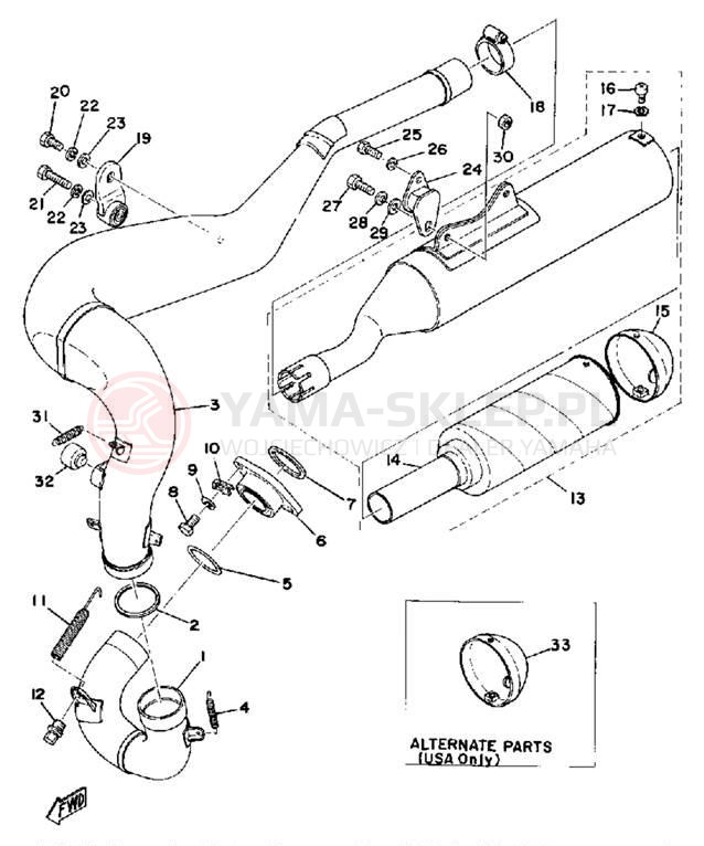Schemat "Wydech końcowy" do Yamaha IT400C