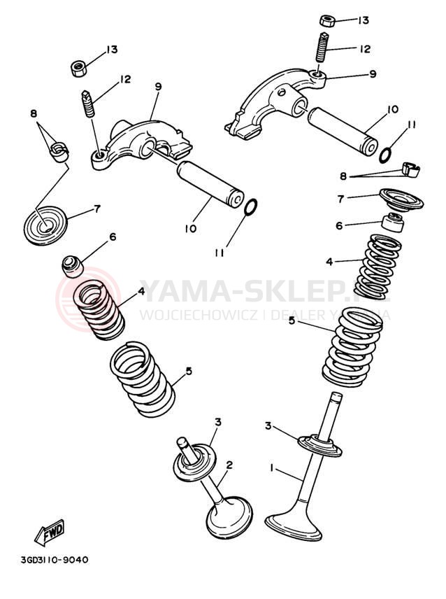 Schemat "zawory" do Yamaha WOLVERINE YFM35FXJ