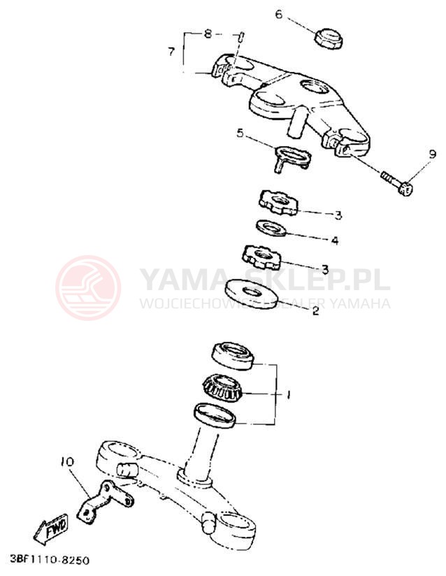Schemat "Półki zawieszenia" do Yamaha FZR400A