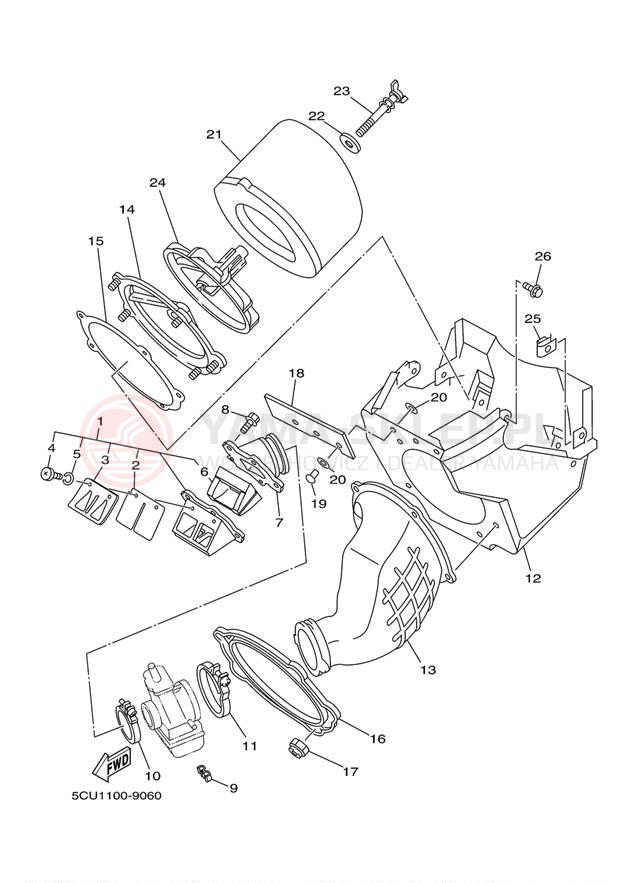 Schemat "Wtrysk paliwa" do Yamaha YZ250 YZ250N1
