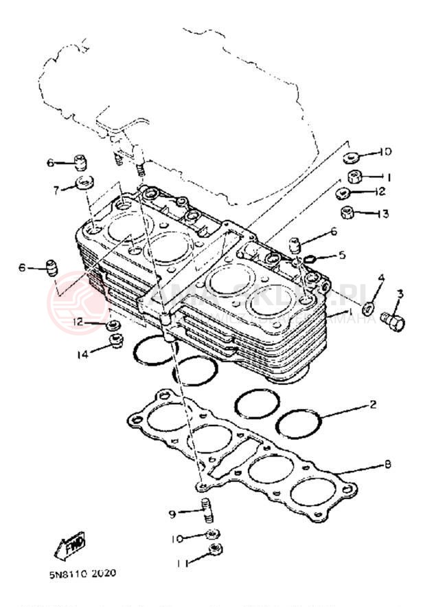 Schemat "cylinder" do Yamaha XJ650J