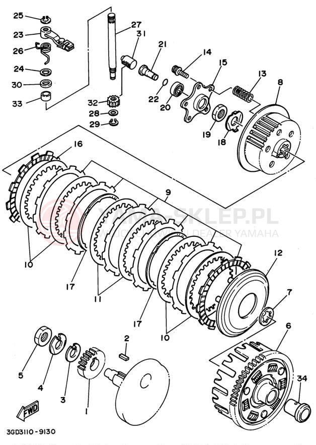 Schemat "sprzęgło" do Yamaha WARRIOR YFM350XG