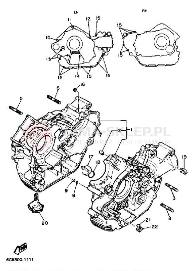 Schemat "Obudowa silnika" do Yamaha VIRAGO 750 XV750K