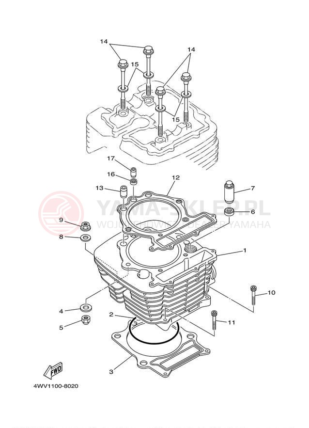 Schemat "cylinder" do Yamaha GRIZZLY YFM600FMC/YFM600FM