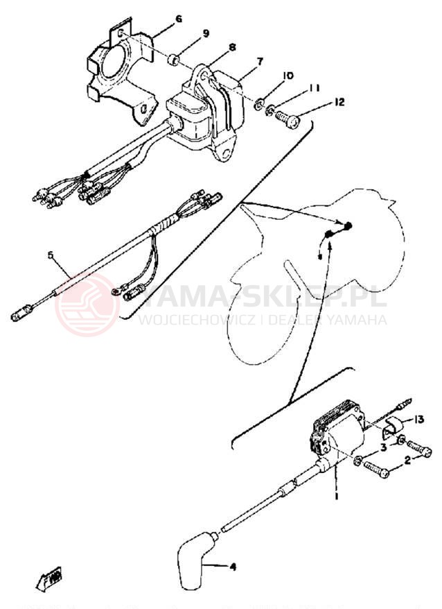 Schemat "układ elektryczny" do Yamaha YZ400C