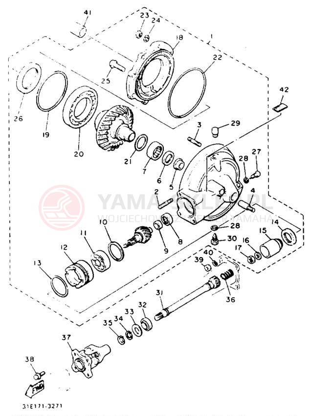 Schemat "Wał napędowy" do Yamaha MAXIM X XJ700XNC/XJ700XN