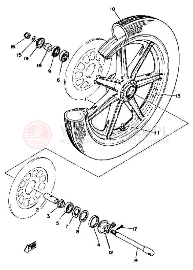Schemat "Koło przód" do Yamaha XS1100H